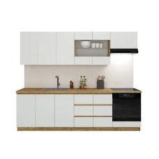 Kitchen Soft White / Wotan oak 260 cm